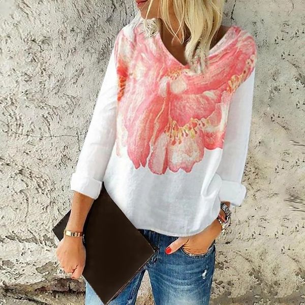 winter chic blouse women loose v-neck long sleeve flower print casual women's blouses 2019 fashion clothing, White
winter chic blouse women loose v-neck long sleeve flower print casual women's blouses 2019 fashion clothing, White