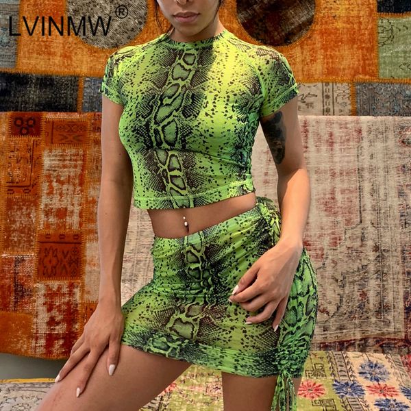 lvinmw snakeskin two piece set o neck short sleeve patchwork t shirt high waist drawstring bodycon mini skirt female sets, White
lvinmw snakeskin two piece set o neck short sleeve patchwork t shirt high waist drawstring bodycon mini skirt female sets, White