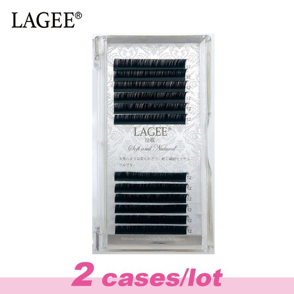 Lagee 2 Cases/lot All Size Eyelash Extensions Individual Faux Mink Synthetic Fake False Eyelashes Soft And Natural