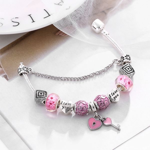 wholesale-r fashion creative crown love beads european charm bracelet for pandora style female diy pink bracelet jewelry, Black
wholesale-r fashion creative crown love beads european charm bracelet for pandora style female diy pink bracelet jewelry, Black