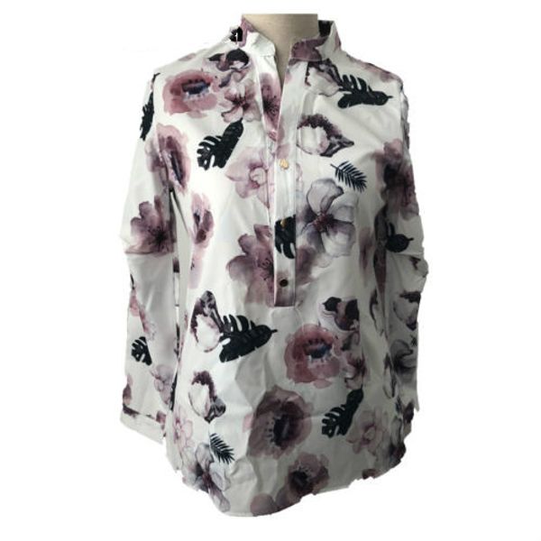 fashion floral print women ladies shirt blouse casual long sleeve v neck flower shirts blouses clothing, White
fashion floral print women ladies shirt blouse casual long sleeve v neck flower shirts blouses clothing, White