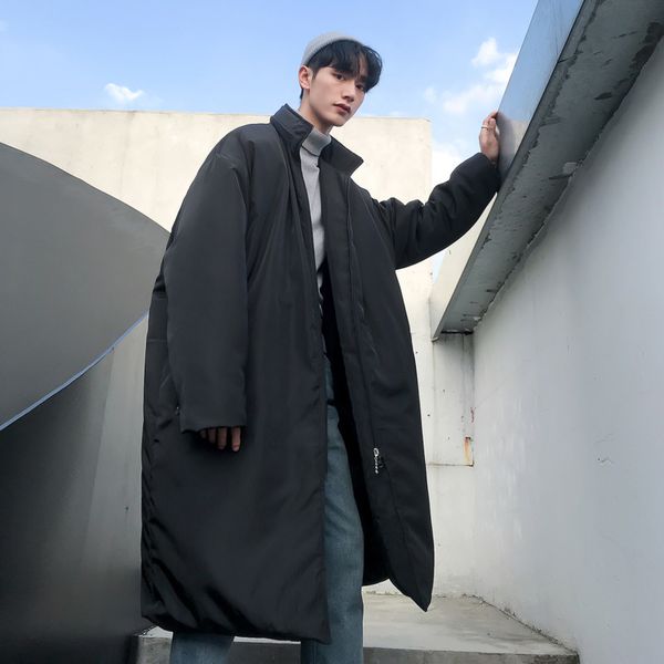 winter thick coat men's warm fashion parka men solid color casual stand collar coat man wild loose cotton long jacket male, Black
winter thick coat men's warm fashion parka men solid color casual stand collar coat man wild loose cotton long jacket male, Black