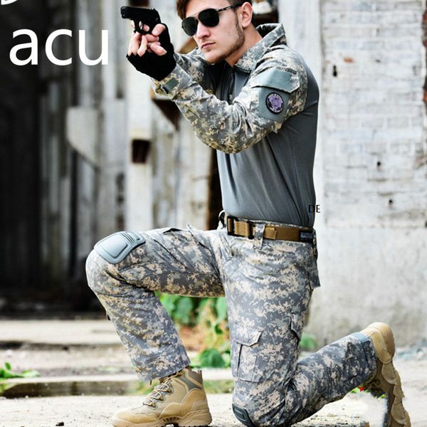 men army uniform camouflage tactical combat suit war game clothing shirt + pants hunting set elbow knee pads, White;black
men army uniform camouflage tactical combat suit war game clothing shirt + pants hunting set elbow knee pads, White;black