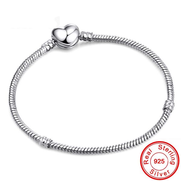 vecalon original 925 sterling silver heart shape clasp snake chain charm bracelets for women girl diy making jewelry 16-23cm, Black
vecalon original 925 sterling silver heart shape clasp snake chain charm bracelets for women girl diy making jewelry 16-23cm, Black