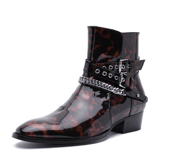 trendy persional patent genuine leather boots british style small round head martin boots fashion simple zipper men's high-shoes, Black
trendy persional patent genuine leather boots british style small round head martin boots fashion simple zipper men's high-shoes, Black