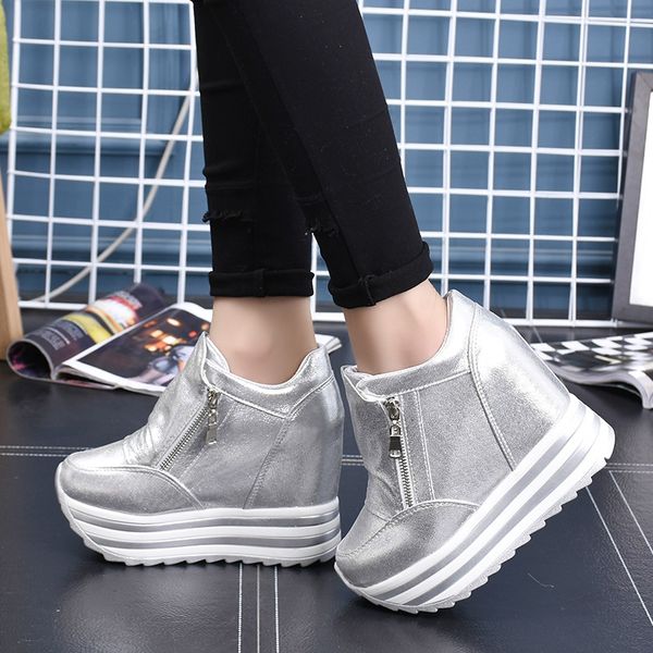 2020 women autumn winter ankle boots hidden wedge platform sneakers woman 10cm height increasing high shoes botas feminina, Black
2020 women autumn winter ankle boots hidden wedge platform sneakers woman 10cm height increasing high shoes botas feminina, Black