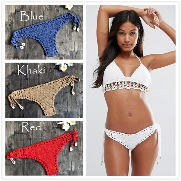 european and american fashion retro beach hook knitting underwear holiday shell bikini triangle swimming trunks women's style, White;black
european and american fashion retro beach hook knitting underwear holiday shell bikini triangle swimming trunks women's style, White;black