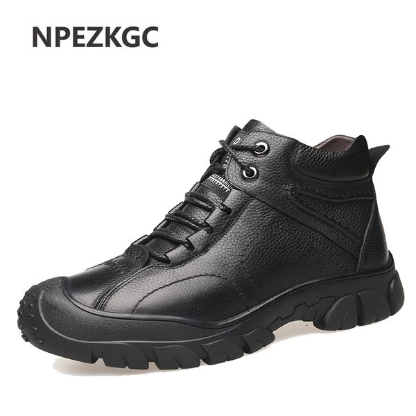 2019 new warm mens boots working tactical boots split leather ankle plush snow lace-up winter shoes, Black
2019 new warm mens boots working tactical boots split leather ankle plush snow lace-up winter shoes, Black