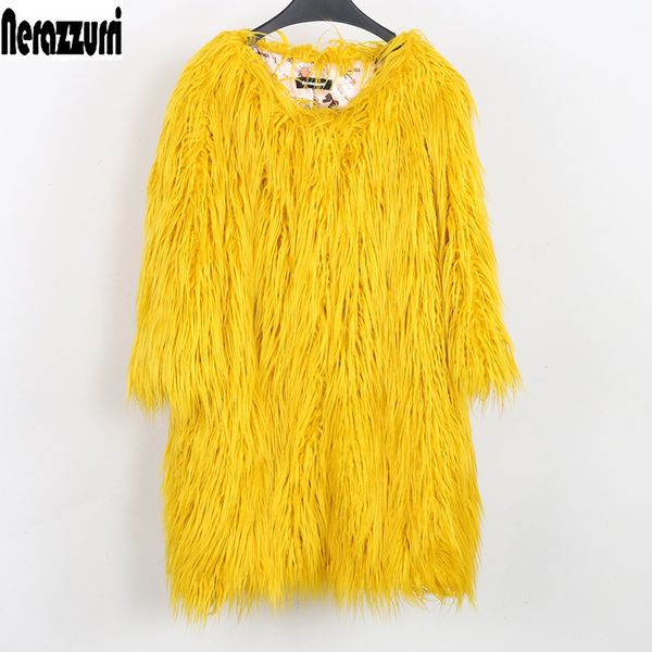 nerazzurri winter jacket women 2018 long faux fur coat o neck yellow blue fashion large sizes streetwear 5xl 6xl autumn outwear, Black
nerazzurri winter jacket women 2018 long faux fur coat o neck yellow blue fashion large sizes streetwear 5xl 6xl autumn outwear, Black