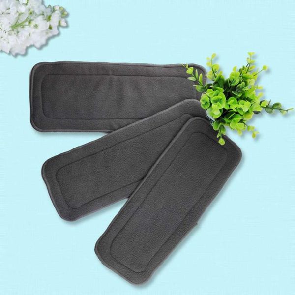 Outad 5pcs/set Reusable 4 Layers Of Bamboo Charcoal Insert Soft Baby Cloth Nappy Diaper Use Water Absorbent Breathable Diaper