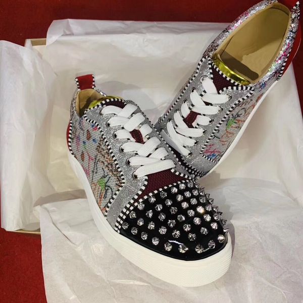 new bottom red bottoms studded spikes brand mens casual shoes orlato men women party lover sports sneakers leather rhinestones 35-46, Black
new bottom red bottoms studded spikes brand mens casual shoes orlato men women party lover sports sneakers leather rhinestones 35-46, Black