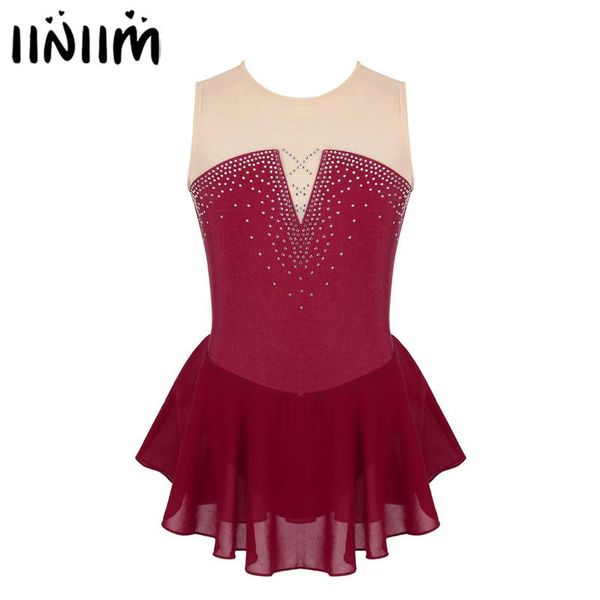 stage wear kids sleeveless inlaid rhinestone mesh splice figure skating dress ballet ballerina dance costumes gymnastics leotard for girls, Black;red
stage wear kids sleeveless inlaid rhinestone mesh splice figure skating dress ballet ballerina dance costumes gymnastics leotard for girls, Black;red