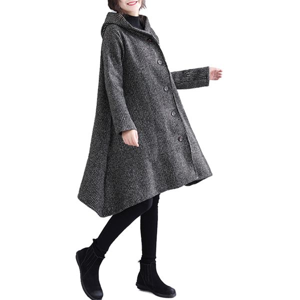 long woolen coat female new autumn winter korean fashion clothing cloak type outerwear loose hooded windbreaker, Black
long woolen coat female new autumn winter korean fashion clothing cloak type outerwear loose hooded windbreaker, Black