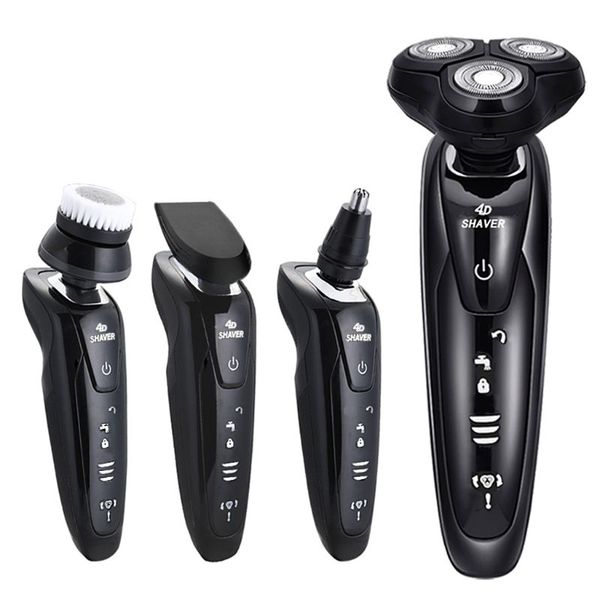 

4d rotary wet dry electric shaver multi-function men usb car charging body wash razor nose hair trimming beard knife home travel
