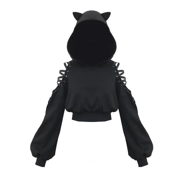 2020 spring women hoodies new off-shoulder strap cute cat ear hooded sweatshirtr women long sleeve solid thin pullover female, Black
2020 spring women hoodies new off-shoulder strap cute cat ear hooded sweatshirtr women long sleeve solid thin pullover female, Black