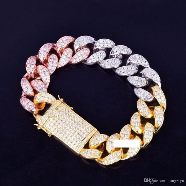 20mm width chunky miami cuban chain bracelet bling bling zirconia men hip hop jewelry gold silver rose big bangle 18cm 20cm, Black
20mm width chunky miami cuban chain bracelet bling bling zirconia men hip hop jewelry gold silver rose big bangle 18cm 20cm, Black