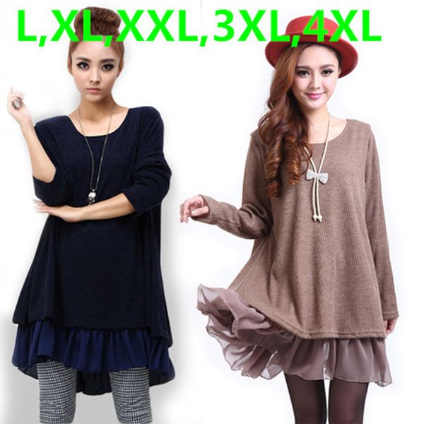 2016 new winter casual dress for women big plus size chiffon women sweater dress black,blue,orange,red,khaki l,xl,xxl,3xl,4xl, White;black
2016 new winter casual dress for women big plus size chiffon women sweater dress black,blue,orange,red,khaki l,xl,xxl,3xl,4xl, White;black