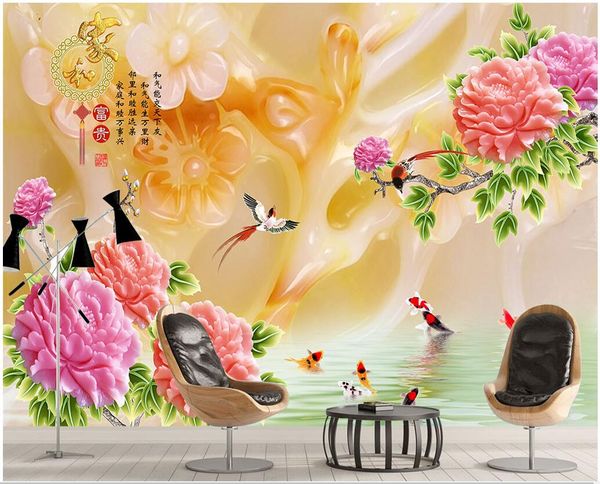 3d p wallpaper custom mural on the wall jade carving nine fish peony background wall home decor living room wallpaper for walls 3 d
3d p wallpaper custom mural on the wall jade carving nine fish peony background wall home decor living room wallpaper for walls 3 d