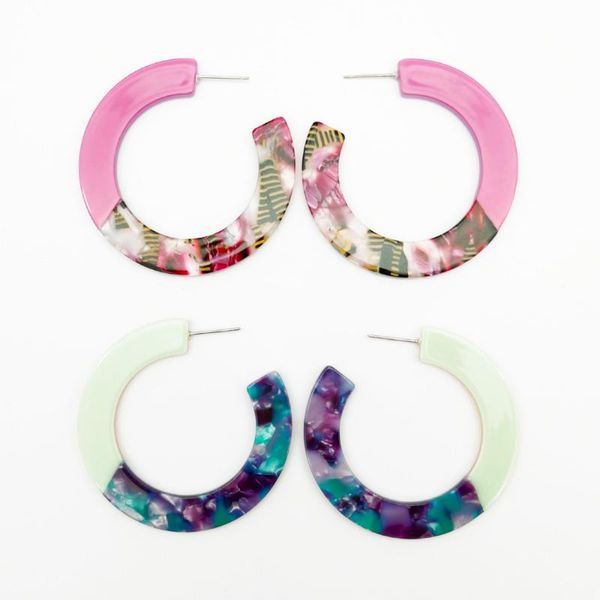 trendy fashion new round double color acetic acid resin acrylic hoop earring for women boho brincos bijoux jewelry gifts, Golden;silver
trendy fashion new round double color acetic acid resin acrylic hoop earring for women boho brincos bijoux jewelry gifts, Golden;silver