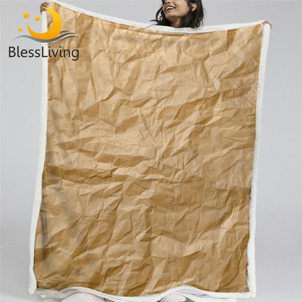 blessliving kraft paper sherpa blanket 3d print throw blanket crumpled paper for bed solid color plush bedspread 150x200
blessliving kraft paper sherpa blanket 3d print throw blanket crumpled paper for bed solid color plush bedspread 150x200