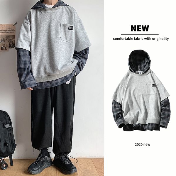 поддельные из двух hoodies способа людей plaid строчка вскользь с капюшоном толстовка мужчины streetwear wild сыпучие hip hop толстовка мужс, Black
поддельные из двух hoodies способа людей plaid строчка вскользь с капюшоном толстовка мужчины streetwear wild сыпучие hip hop толстовка мужс, Black