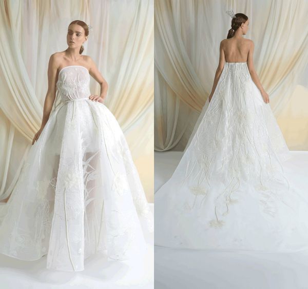 2019 azzi & osta white prom dresses sequins embroidery strapless a line modest evening dress sweep train custom made formal party gowns, Black
2019 azzi & osta white prom dresses sequins embroidery strapless a line modest evening dress sweep train custom made formal party gowns, Black