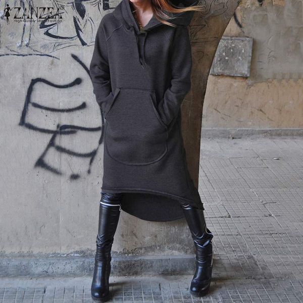fashion women hoodies sweatshirts zanzea autumn long sleeve irregular hem long vestido casual hooded pullover sweatshirt dress, Black
fashion women hoodies sweatshirts zanzea autumn long sleeve irregular hem long vestido casual hooded pullover sweatshirt dress, Black