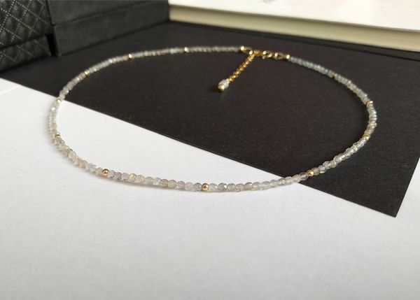 liiji unique natural stone labradorite 2-3mm faceted beads&925 sterling silver chian clasp necklace 16''-50
liiji unique natural stone labradorite 2-3mm faceted beads&925 sterling silver chian clasp necklace 16''-50