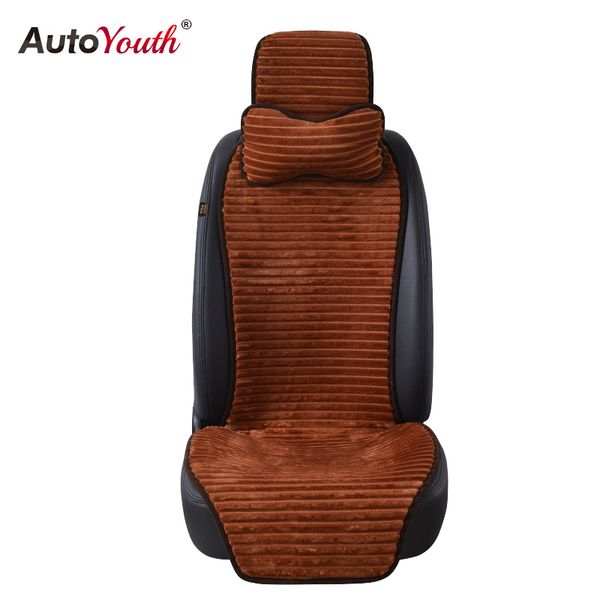 

autoyouth winter nano velvet car seat cover with headrest universal car seat cushion protector auto accessories for kia rio 1pcs