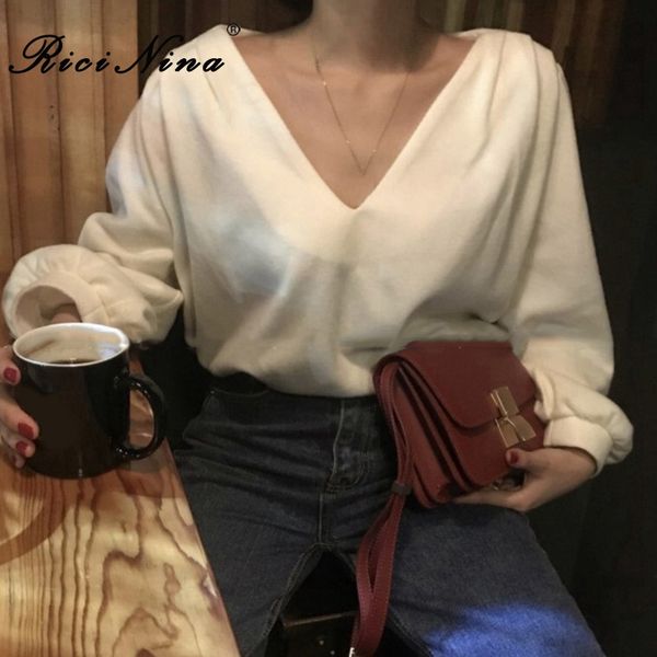 ricinina white shirts women long sleeve v neck solid black women blouses elegant 2020 shirt woman pullover autumn spring
ricinina white shirts women long sleeve v neck solid black women blouses elegant 2020 shirt woman pullover autumn spring