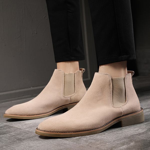 concise solid pointed toe men boots flock winter motorcycle ankle boots elastic band low heel british style shoes, Black
concise solid pointed toe men boots flock winter motorcycle ankle boots elastic band low heel british style shoes, Black