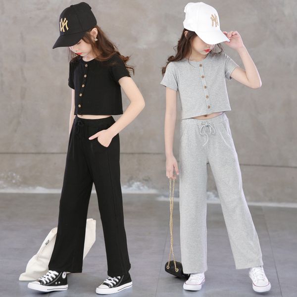 fashion summer girl clothing teenage 2020 knit set 2pcs gray t shirt wide leg pants kids clothes outfits sports suit for girls, White
fashion summer girl clothing teenage 2020 knit set 2pcs gray t shirt wide leg pants kids clothes outfits sports suit for girls, White