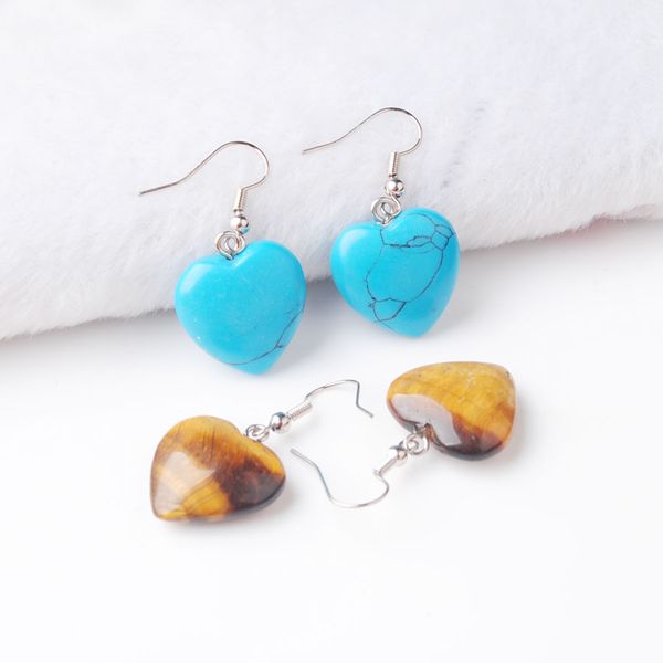wojiaer 10pair heart natural tiger s eye amethyst stone earrings pendant drop earring dangle girls women party wedding jewelry dbr805, Silver
wojiaer 10pair heart natural tiger s eye amethyst stone earrings pendant drop earring dangle girls women party wedding jewelry dbr805, Silver