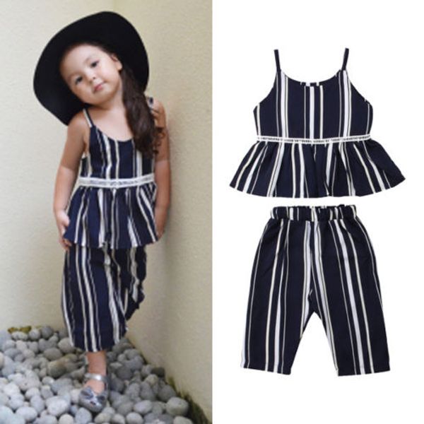 1-6y summer fashion pretty toddler baby girls 2pcs sets sleeveless striped ruffles vest long pants clothes sets, White
1-6y summer fashion pretty toddler baby girls 2pcs sets sleeveless striped ruffles vest long pants clothes sets, White