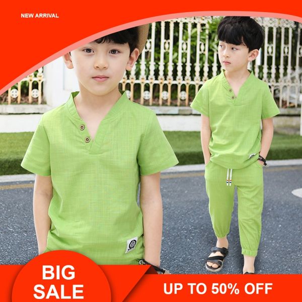 kids clothes sets short sleeve t shirt+pant 2 pc suit children suits fashionable pure cotton linen summer green blue, White
kids clothes sets short sleeve t shirt+pant 2 pc suit children suits fashionable pure cotton linen summer green blue, White