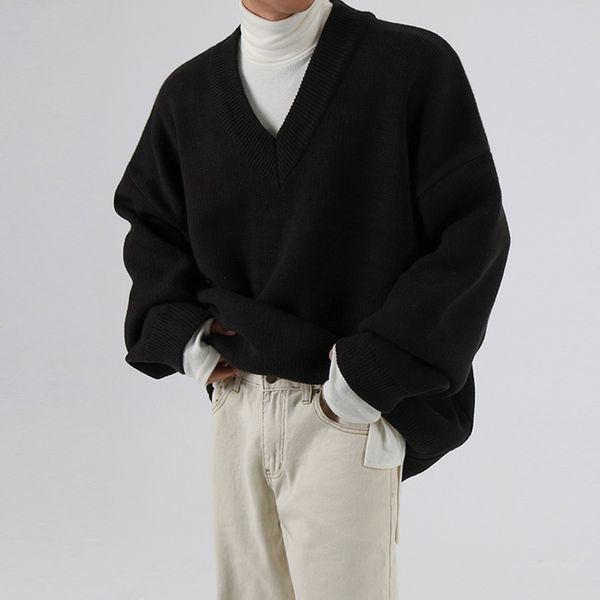 2019 autumn and winter new men's v-neck korean version of the trend sweater fashion casual solid color pullover black -2xl, White;black
2019 autumn and winter new men's v-neck korean version of the trend sweater fashion casual solid color pullover black -2xl, White;black
