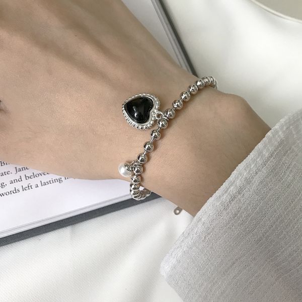 louleur 925 sterling silver agate pearl heart bracelets black agate heart pearl big round bead bracelets for women jewelry gift, Golden;silver
louleur 925 sterling silver agate pearl heart bracelets black agate heart pearl big round bead bracelets for women jewelry gift, Golden;silver