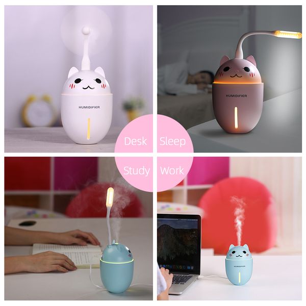 3 in 1 320ml multi-function usb air humidifier ultrasonic cool-mist creative pet mini humidifier with led light mini usb fan
3 in 1 320ml multi-function usb air humidifier ultrasonic cool-mist creative pet mini humidifier with led light mini usb fan
