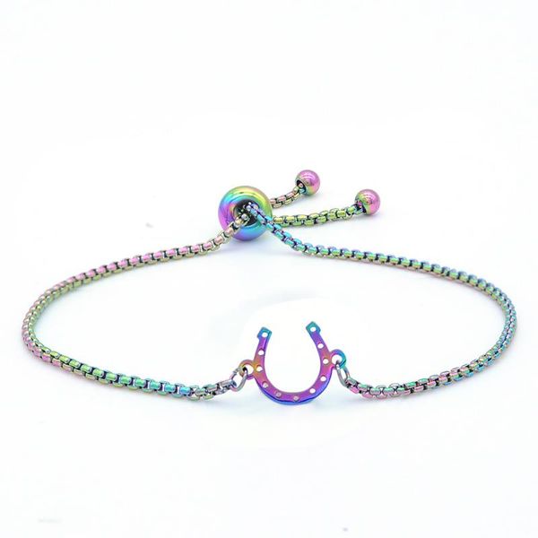 100% stainless steel rainbow colorful horseshoe charm bracelets for women fashion jewelry bracelets dainty steel, Black
100% stainless steel rainbow colorful horseshoe charm bracelets for women fashion jewelry bracelets dainty steel, Black