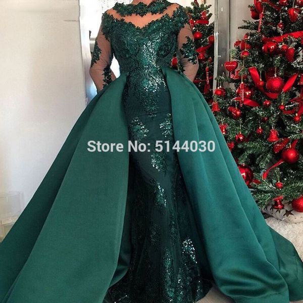 emerald green long sleeves mermaid evening dress with detachable skirt arabic kaftan dubai prom dresses 2019 elegant formal gown, White;black
emerald green long sleeves mermaid evening dress with detachable skirt arabic kaftan dubai prom dresses 2019 elegant formal gown, White;black