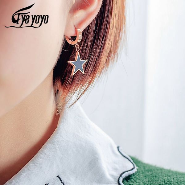 eyeyoyo korea style black pentagram hoop earring for women girls titanium steel, Golden;silver
eyeyoyo korea style black pentagram hoop earring for women girls titanium steel, Golden;silver