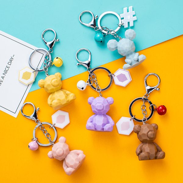 creative simple nordic style geometric cut surface type combined with animal bear car keychain cartoon bear bag key chain, Silver
creative simple nordic style geometric cut surface type combined with animal bear car keychain cartoon bear bag key chain, Silver
