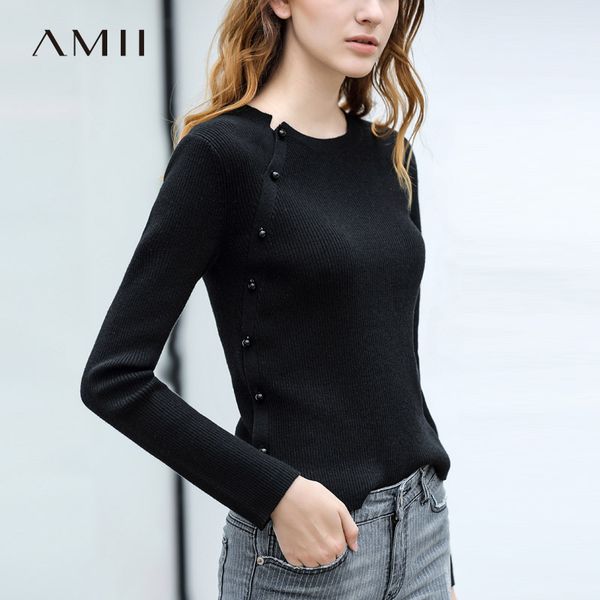 amii minimalist women 2019 autumn sweater original design chic beading slim o neck female pullovers sweaters, White;black
amii minimalist women 2019 autumn sweater original design chic beading slim o neck female pullovers sweaters, White;black