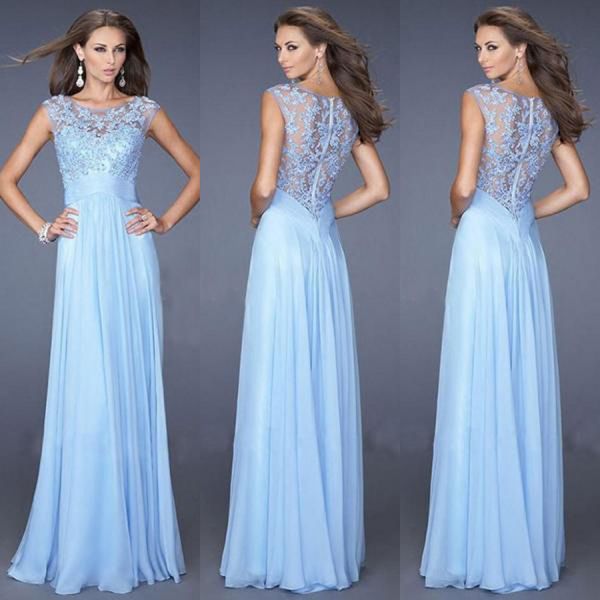 european and american evening dress dressing light blue lace chiffon back zipper evening dress, Black;red
european and american evening dress dressing light blue lace chiffon back zipper evening dress, Black;red
