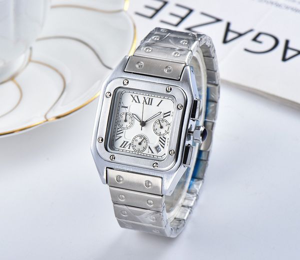 fashion men women watch classic design stainless steel square all dial work chronograph quartz movement women watches gift clock, Slivery;brown
fashion men women watch classic design stainless steel square all dial work chronograph quartz movement women watches gift clock, Slivery;brown