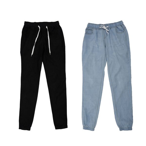 2 pcs women casual jogger pants drawstring elastic waisted jeans solid ladies denim pants slim leggings xxl, light blue
2 pcs women casual jogger pants drawstring elastic waisted jeans solid ladies denim pants slim leggings xxl, light blue