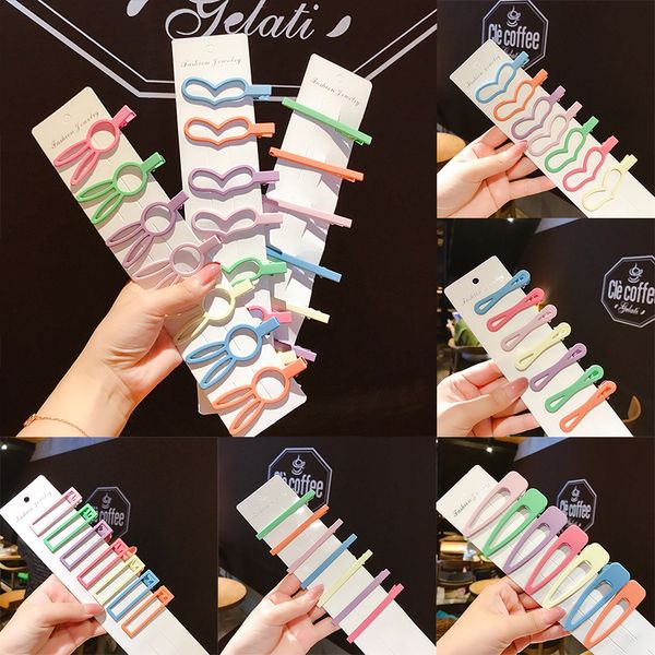 7pcs/set candy color hollow hairpin rabbit hearts bowknot long strip side bangs clip bb clip clamp headwear girls hair accessory jewelry, Golden;silver
7pcs/set candy color hollow hairpin rabbit hearts bowknot long strip side bangs clip bb clip clamp headwear girls hair accessory jewelry, Golden;silver