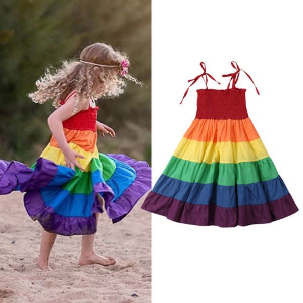 Newborn Kids Baby Girls Sleeveless Rainbow Dresses Sling Pageant Party Wedding Princess Long Dress Summer Sundress
Newborn Kids Baby Girls Sleeveless Rainbow Dresses Sling Pageant Party Wedding Princess Long Dress Summer Sundress