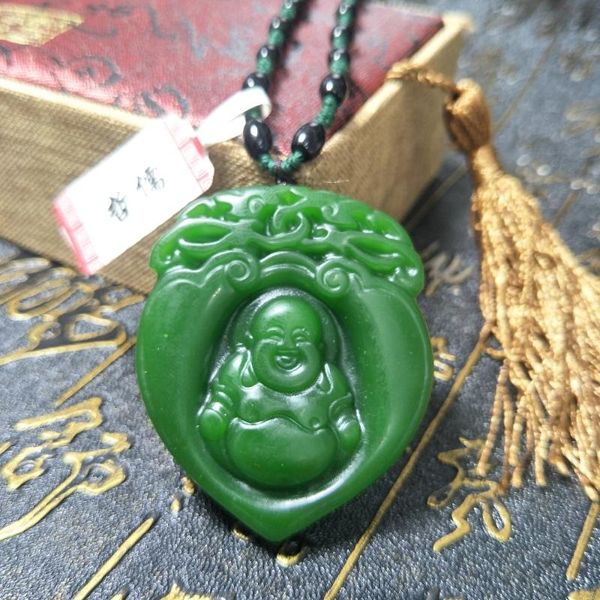 send a-level national certificate natural hetian biyu has a buddha pendant in the heart green rope obsidian beads pendant chain, Silver
send a-level national certificate natural hetian biyu has a buddha pendant in the heart green rope obsidian beads pendant chain, Silver