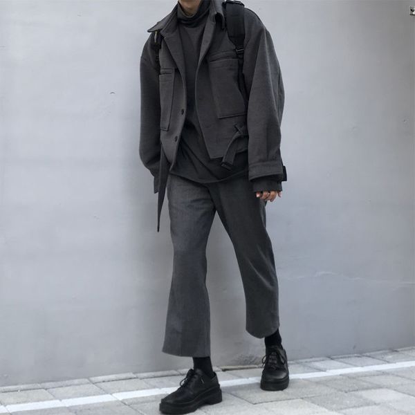 men's wool & blends korean shorts coat warm fashion solid color casual men streetwear wild loose jacket mens m, Black
men's wool & blends korean shorts coat warm fashion solid color casual men streetwear wild loose jacket mens m, Black